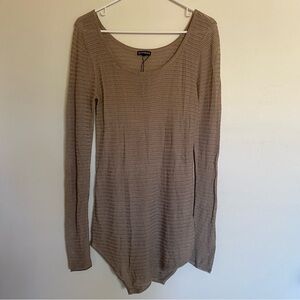 Express Tan Knit Long Sleeve Top size M